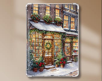 Julbokhandel Kindle-insats för genomskinligt fodral, utskrivbar, bokhandelsinsats, Paperwhite Basic Colorsoft, Kindle-omslag, Kindle-klistermärken