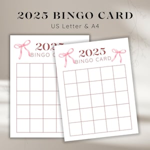 Carte de bingo-test 2025, Vision Board 2025, Bingo du Nouvel An, Bingo de la manifestation 2025, IMPRIMABLE, Lumineux, Coquette rose