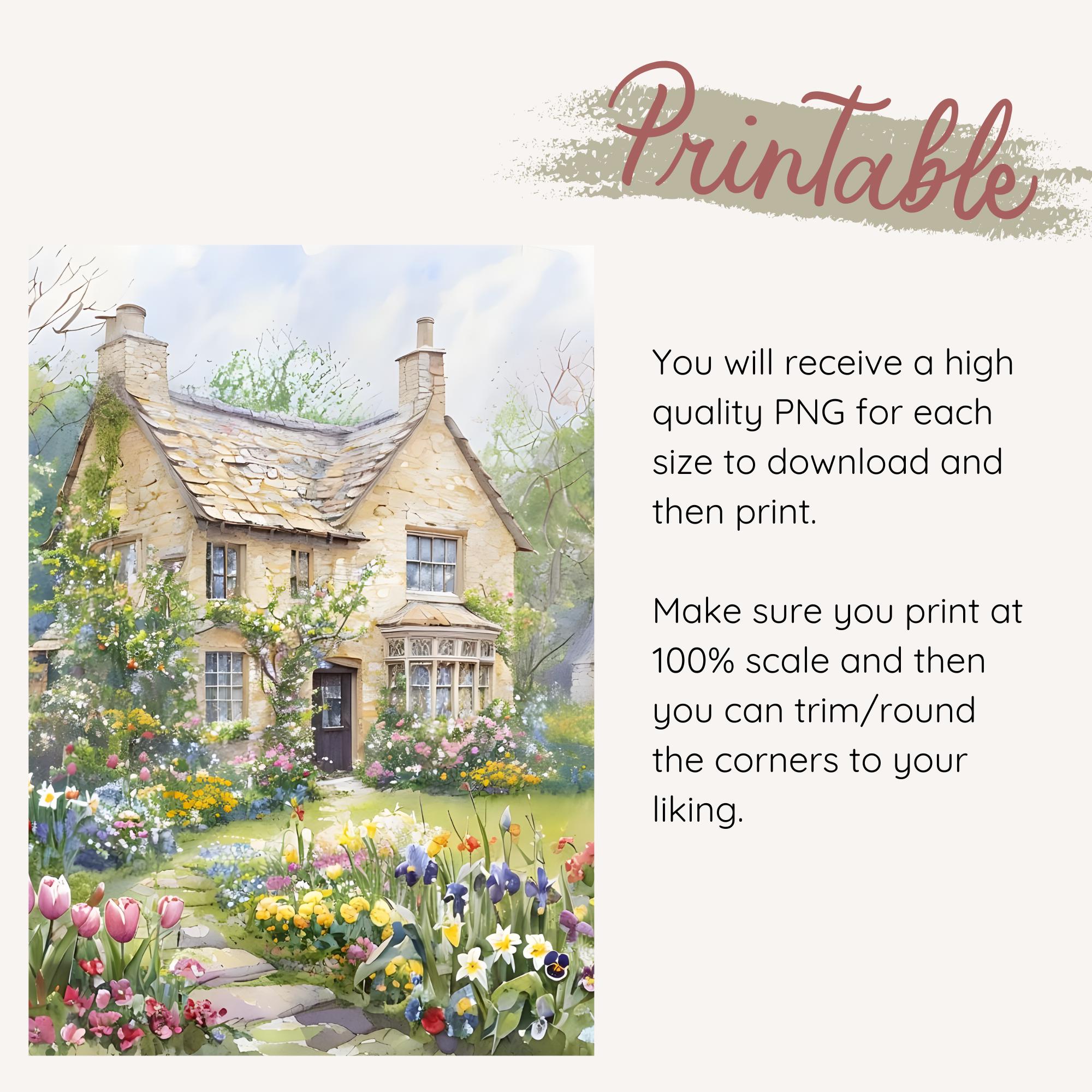 Cottagecore Garden Kindle Insert for Clear Case, Printable ...