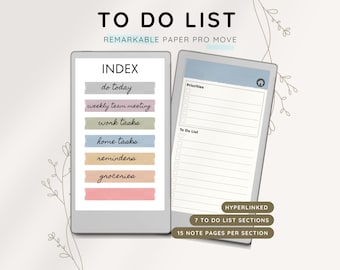 To Do List reMarkable Paper Pro Move, Daily Tasks, Notepad, Daily To Do, To Do List Templates, Task Tracker, Checklist, Work Tasks