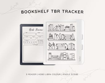 Bookshelf TBR Reading Tracker for Kobo Libra Colour, Book Reviews, Kobo Libra Color, Kindle Scribe, Reading Planner, Reading Log