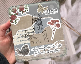 Scrapbook Kobo Insert For Clear Case, PRINTABLE, Book Lover, Kobo Libra Colour, Kobo Cover, Bullet Journal, Vintage, Kobo Stickers