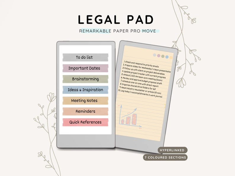 Legal Pad Remarkable Paper Pro Move, Lined Notepad, Meeting Notes ...