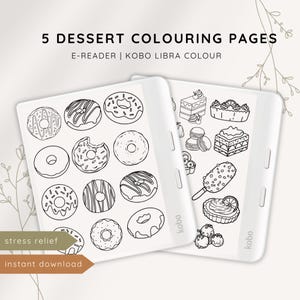 Kobo Dessert Colouring Book, Stress Relief for Kobo Libra Colour, ADHD Colouring Pages, Tracing Book, iPad, Digital Coloring Page, Printable