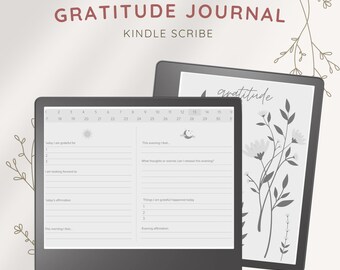 Florales digitales Dankbarkeits-Journal für Kindle Scribe, E-Reader Journal, Dankbarkeit Journal, tägliches Journal, monatlich,