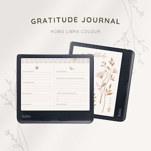 Floral Digital Gratitude Journal for Kobo Libra Colour, Boox, Kindle Scribe, E-reader Journal, Thankfulness Journal, Daily Journal, Monthly,