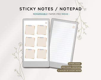 Sticky Notes reMarkable Paper Pro Move, Notepad, Post It Notes, Meeting, Daily To Do List Planner, Notebook, Digital List