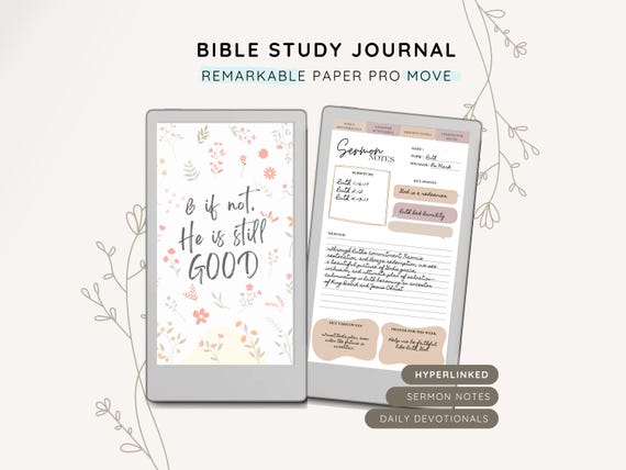 Bible Study Journal reMarkable Paper Pro Move, Daily Devotional, Chapter Summary, Sermon Notes, Character Study, Bible Verse