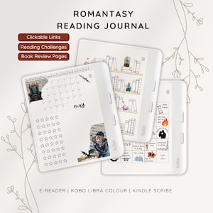 ROMANTASY Reading Journal for Kobo Libra Colour, Fantasy Reading Journal Planner, E-reader Reading Tracker, Digital Bookshelf, TBR Tracker