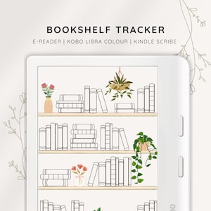 Bookshelf Tracker per Kobo Libra Colour, Book Tracker, Registro di lettura, Sfida di lettura, Pagina di diario di lettura, Kindle Scribe