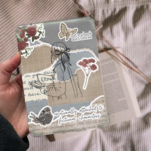 Scrapbook Kindle Insert For Clear Case, PRINTABLE, Book Lover Paperwhite, Basic, Colorsoft, Kindle Cover, Vintage, Kindle Stickers