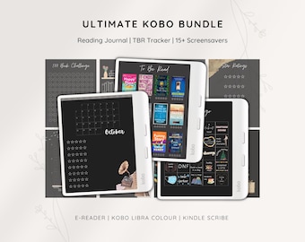 The Ultimate Kobo Reading Journal Bundle for Kobo Libra Colour, TBR Tracker, Book Reviews, Christmas Screensavers, Kindle, Digital Bookshelf