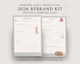 Life Rebrand Kit Guide, New Year Reset, End of Year Review, Personal Life Planner, That Girl Aesthetic, Remarkable Paper Pro, iPad