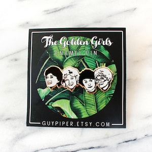 Golden Girls Enamel Pin - The Golden Girls Brooch - Gold and White Hard Enamel Pin
