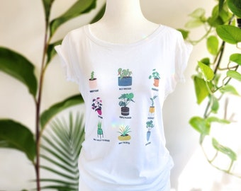 Plant Personalities Scoopneck White Graphic T-Shirt