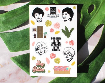 Golden Girls Sticker Sheet - Indoor/Outdoor Waterproof Vinyl Stickers - 4x6 Sticker Sheet