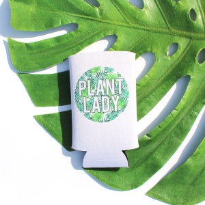 Plant Lady Slim Can Cooler Plant Lover Gift image 1