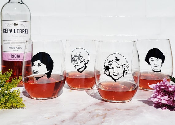 Golden Girl Wine Glasses DISHWASHER SAFE Dorothy Zbornack, Sophia