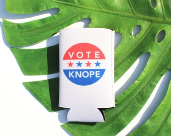 Leslie Knope Slim Can Cooler - Vote Knope - Parks and Recreation Can Cooler