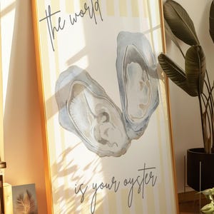 Oyster Wall Art, Oyster print, oceancore, fisherman aesthetic, dopamine decor, Oyster Shell, watercolor oyster, beachy wall art, nautical