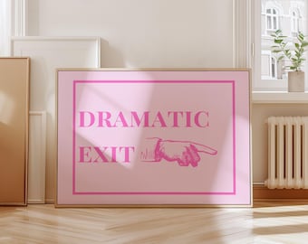 Dramatisk utgångsskylt: Retro typografisk konst (digital nedladdning)