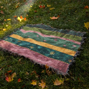 Colorful Floral Soft Woven Throw Blankets