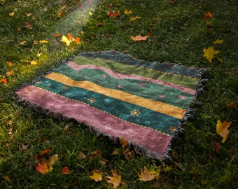 Colorful Floral Soft Woven Throw Blankets