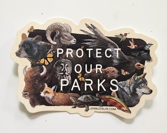 Protect Our Parks - Wildlife Public Lands and National Parks Conservation Vinyl Sticker