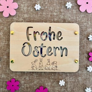 Geschenkverpackung Ostermotiv, GeldgeschenkOstern,  Geschenkkarte aus Holz mit Ostermotiven, Wunscherfüller