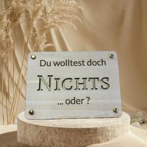 Geldgeschenk Karte aus Holz - Du wolltest doch NICHTS oder?-, Geburtstagskarte, Geld kreativ verpacken, Gutscheinverpackung