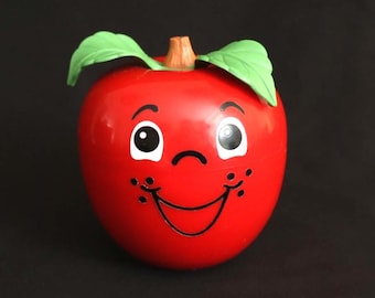 Manzana Feliz Fisher Price, manzana roja vintage con sonido kling klang súper divertido