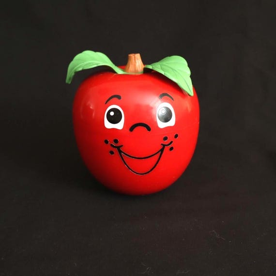 Happy Apple Fisher Price, Vintage Red Apple With Super Fun Kling