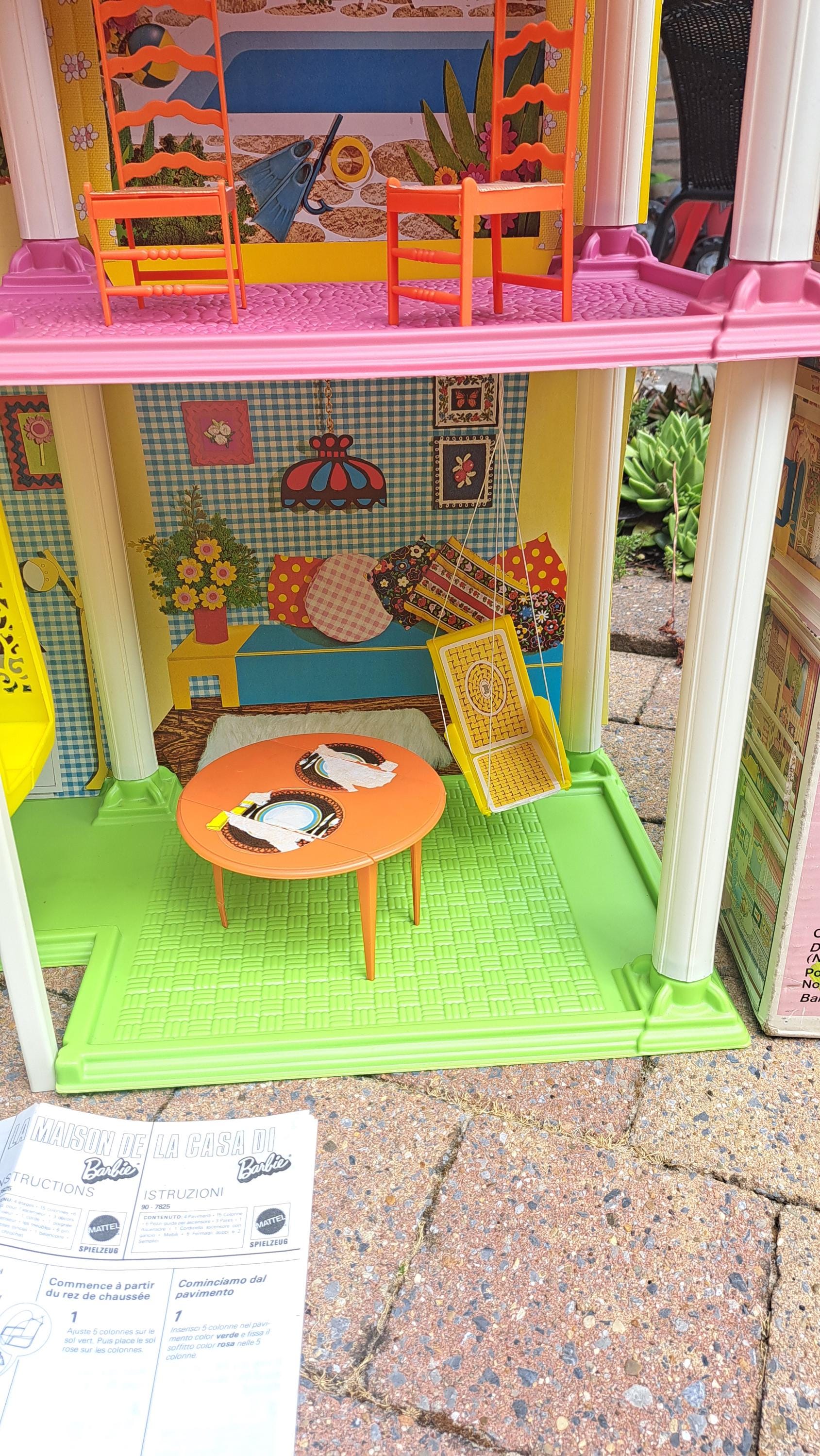 Barbie House 1975 in Very Good Condition. in Original Box. With Furniture 70s Vintage Toys for Girl Pink Big Playhouse Etsy Canada
