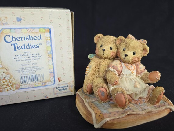 950513 NATHANIEL & NELLIE Cherished Teddies, With Box, Figure