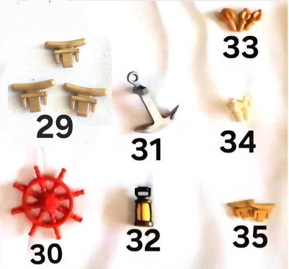 Pirate Ship Playmobil 5135 3940 Spare Parts Vintage Boat - Etsy