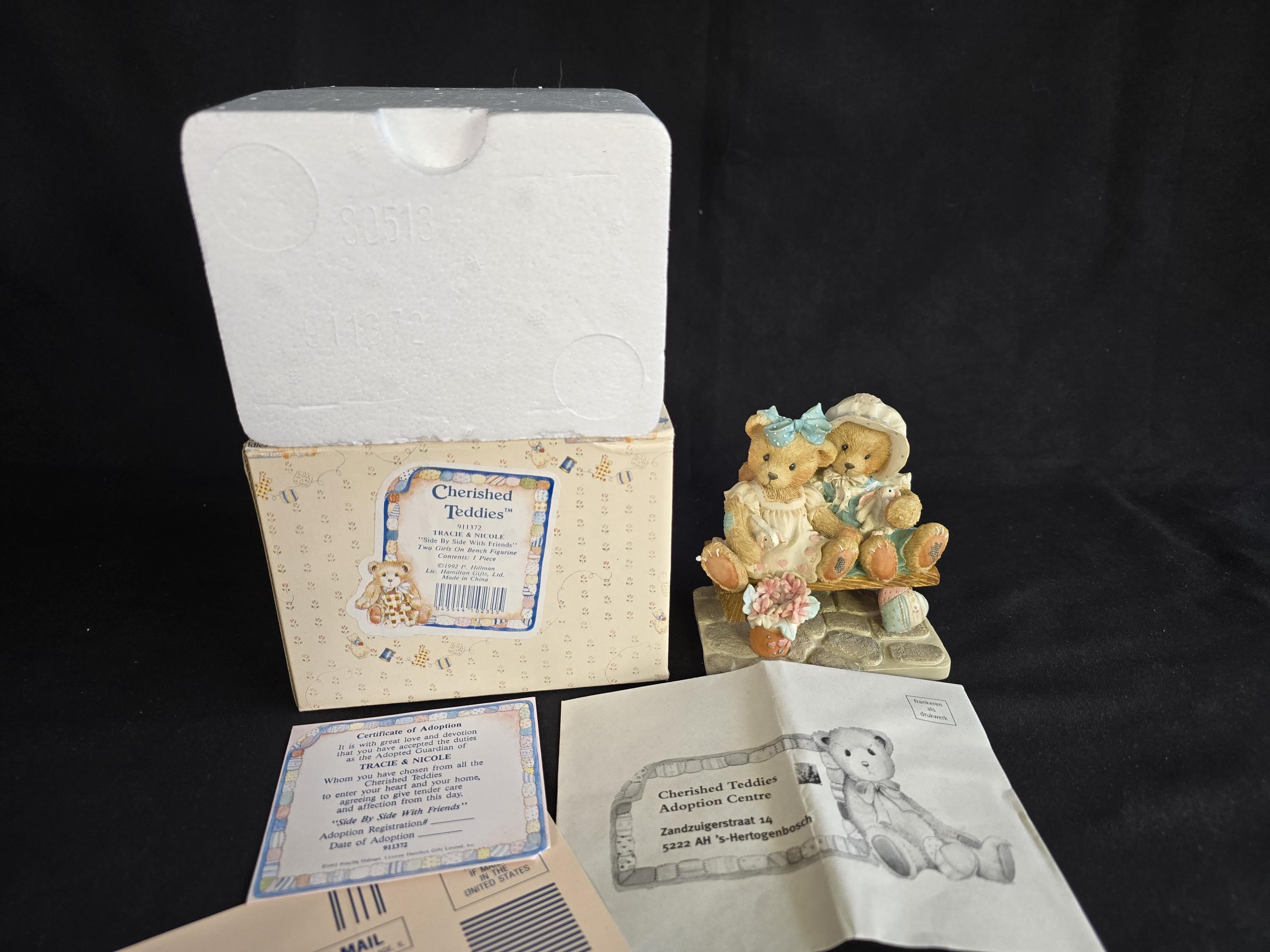 Tracie and Nicole Cherished Teddies, With Box, Figure 911372. by