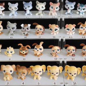 LPS Dog Littlest Pet Shop animals, Collie, Chihuahua, Boxer, Dalmatian, Great Dane, Husky, Biggest 5 Original! Hasbro