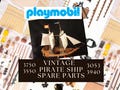 Playmobil pirate ship 3550 3750 3053 3940 spare replacement parts, 70s vintage, boat cannon, flag, sail, weapons product logo
