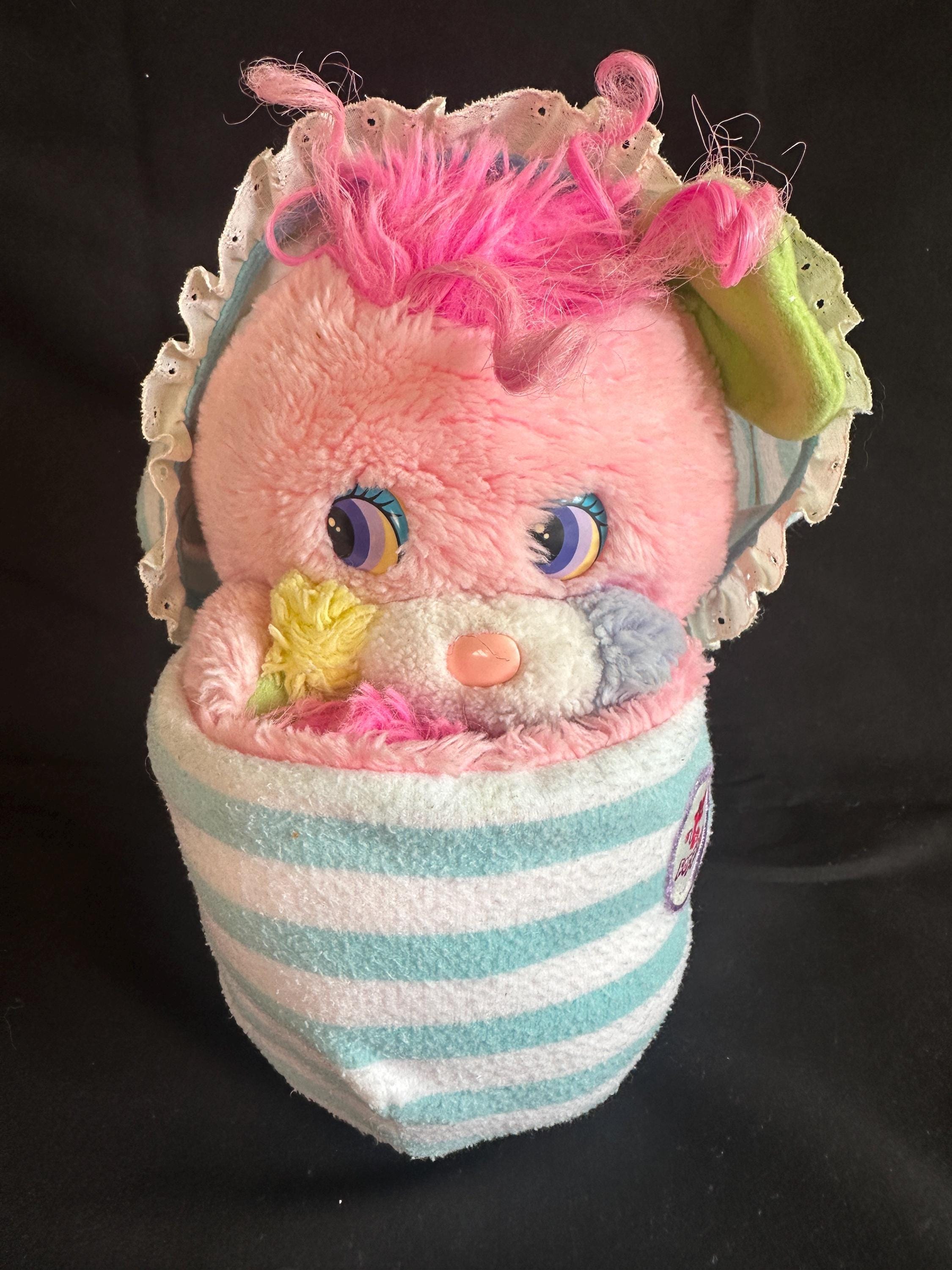 Grand Popples Bébé Bibsy + biberon - Mattel 1987 - jouets rétro jeux de