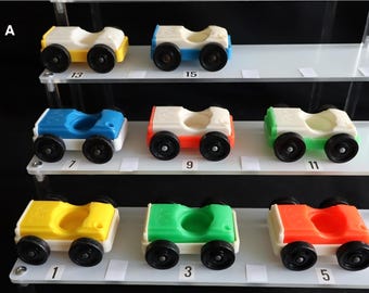 Coche de juguete Fisher Price Little People, garaje de repuesto vintage.