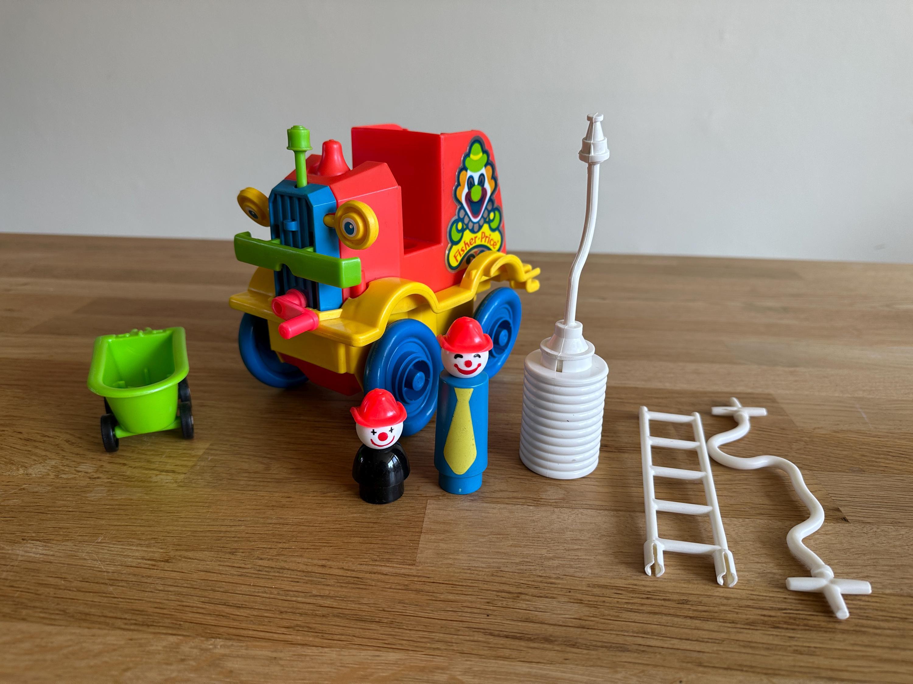 Vintage Fisher Price Toys 657 Crazy Clown Brigade Car Circus 1983