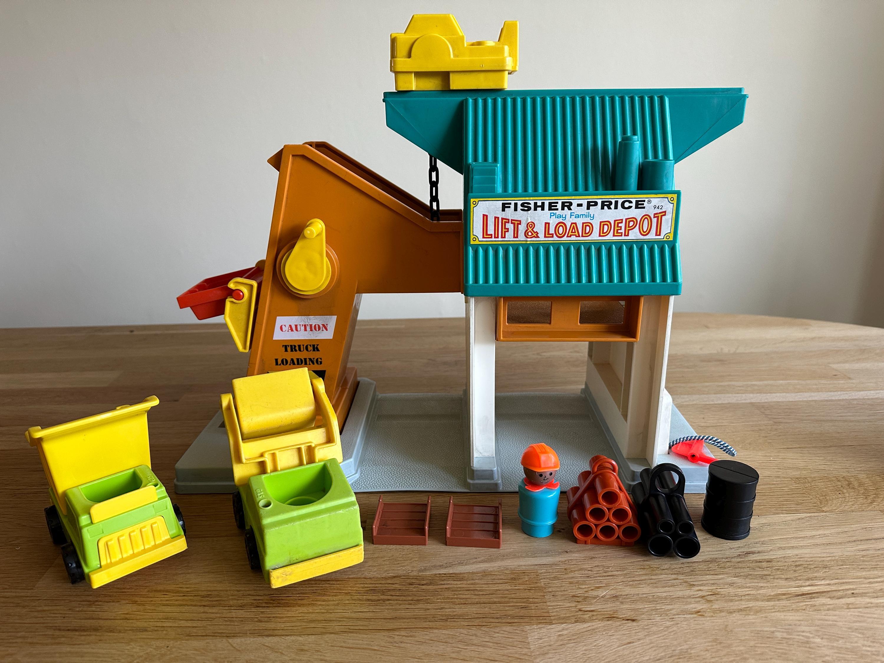 Dépôt de levage et de chargement Fisher Price, port vintage de 1977, n° 942