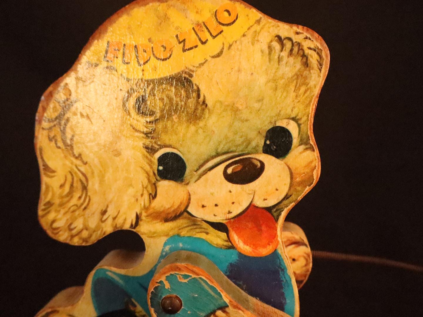 Fido Zilo Dog Fisher Price, 1955 Vintage Toy Pull Dog. Xylophone