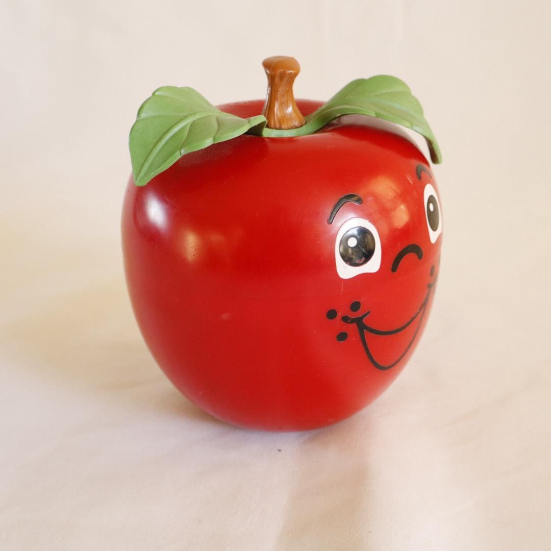 Happy Apple Fisher Price, Vintage Red Apple With Super Fun Kling