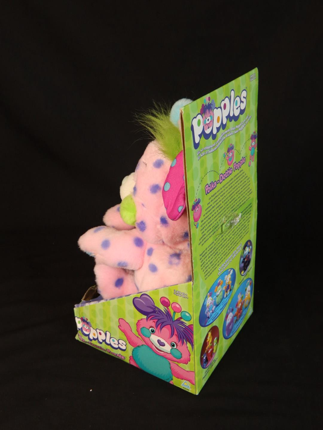 New Polka Dottie Popples Vintage, 2001 Plush Toy, Original Box