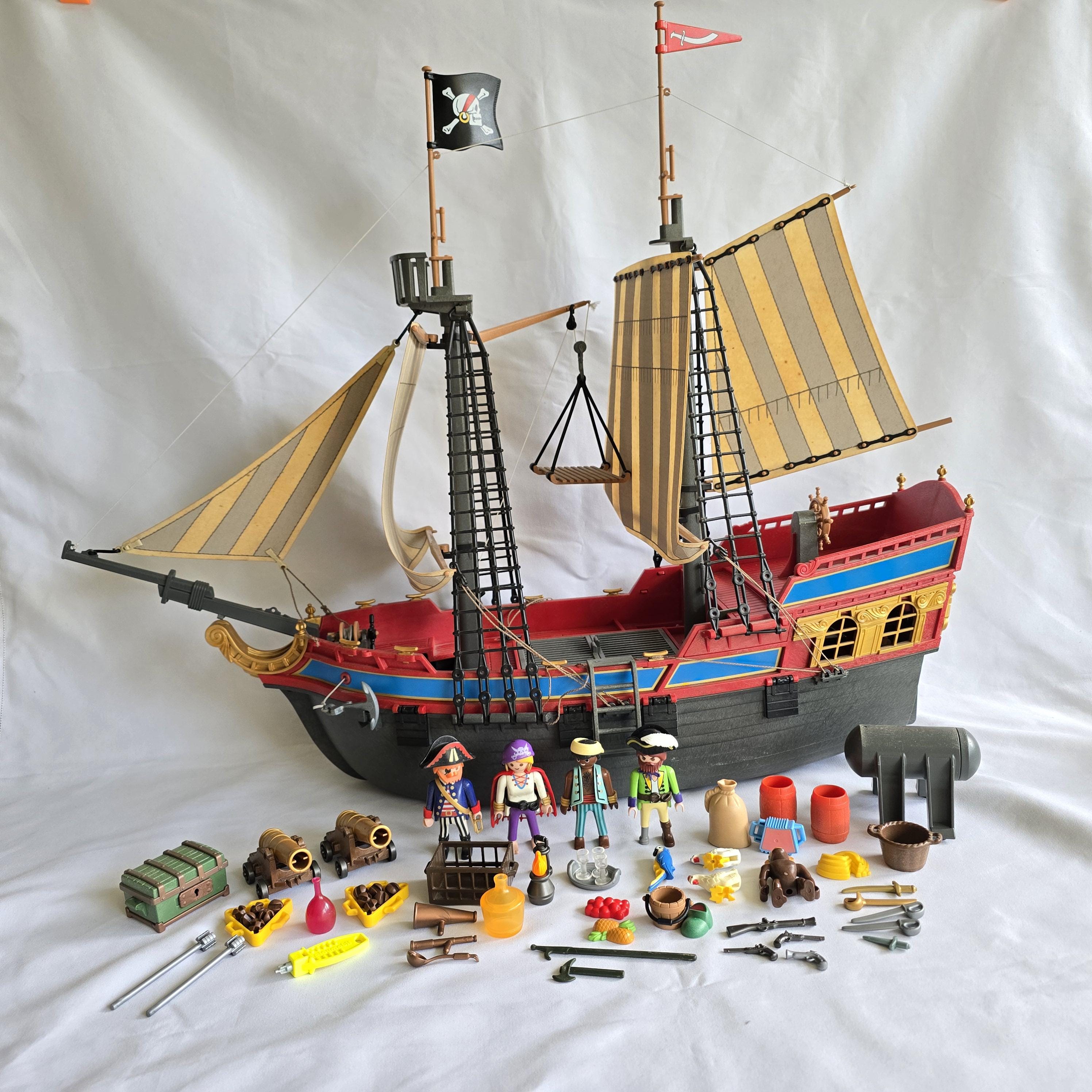 Playmobil Pirate Ship, 3940 With Manual, Figures, Cannonballs and
