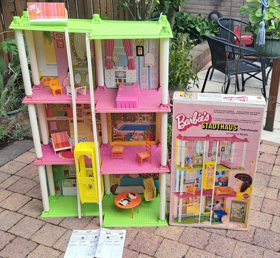 Barbie House 1975 in Very Good Condition. in Original Box. With Furniture 70s Vintage Toys for Girl Pink Big Playhouse Etsy
