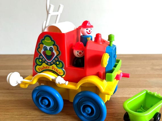 Vintage Fisher Price Toys 657 Crazy Clown Brigade Car Circus 1983