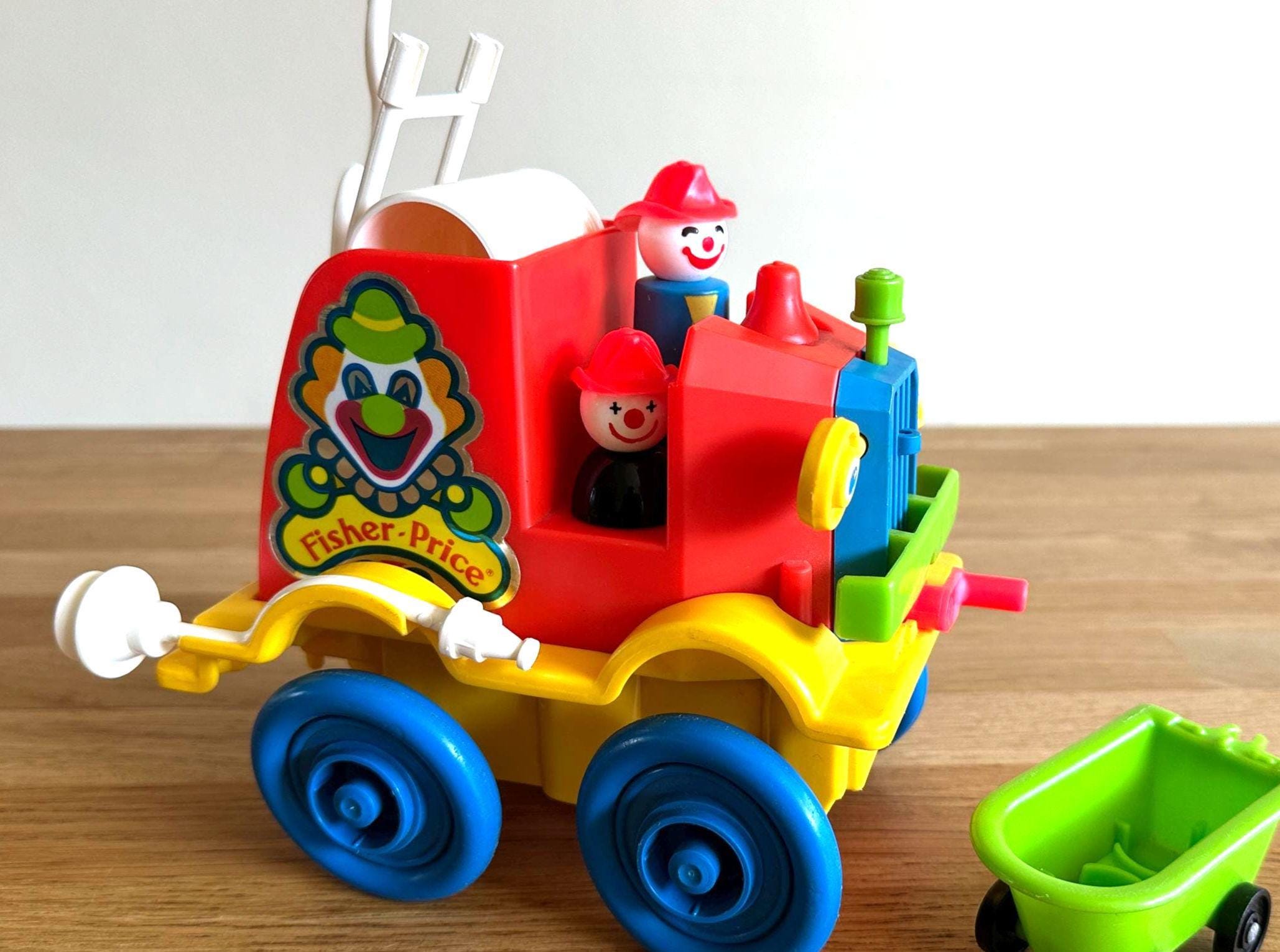 Vintage Fisher Price Toys 657 Crazy Clown Brigade Car Circus 1983