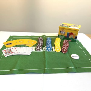 M&M Texas Holdem poker speelset. Unieke verzamelaarsset. Met m en m speelkaarten, pinda